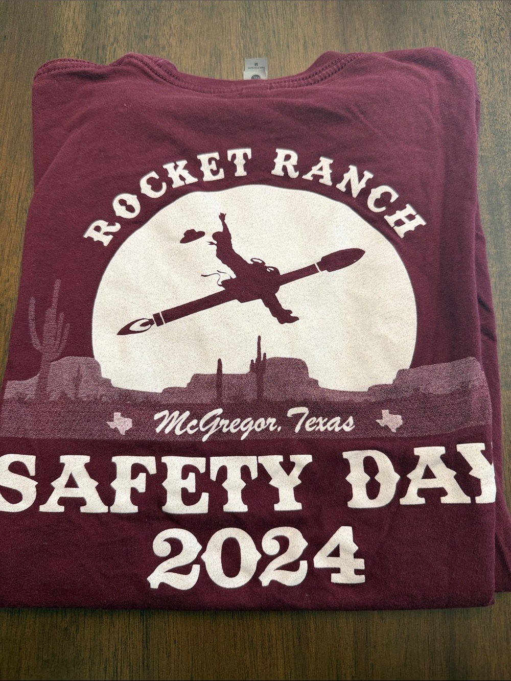 Rocket Ranch Maroon Men's Short Sleeve Safety Day Tee